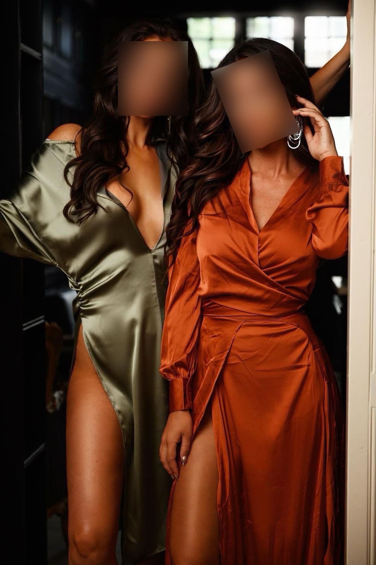 Duo escorts Eve Mae and her friend
